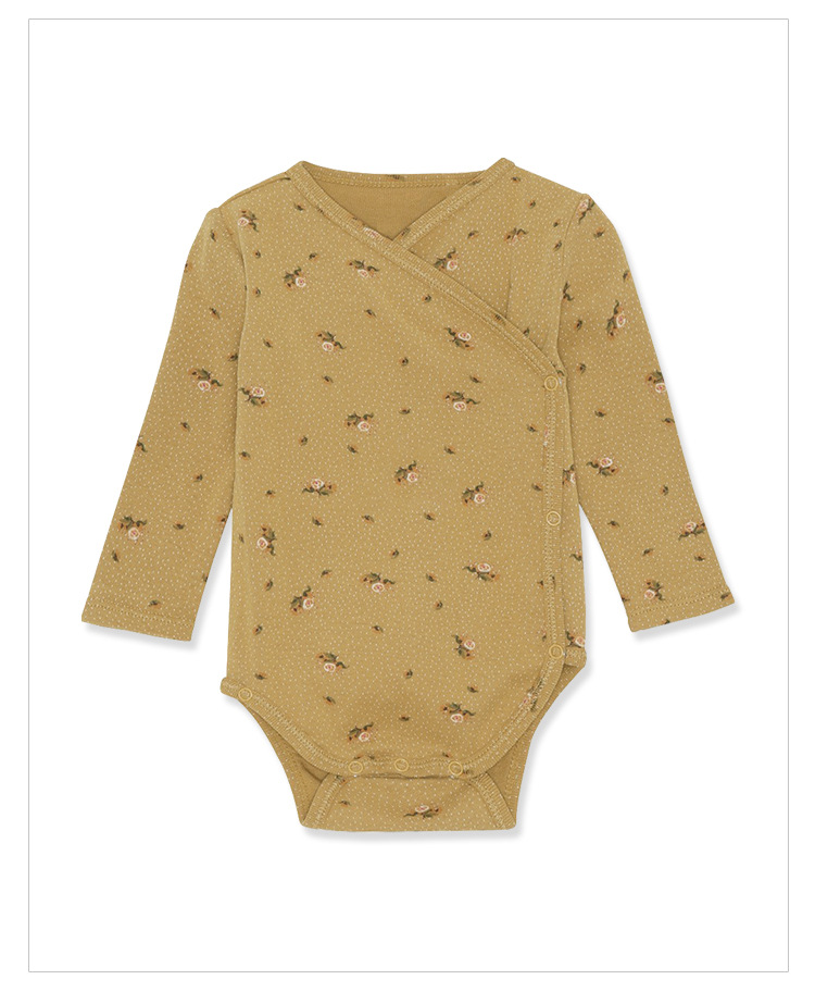 Pure cotton baby crawling clothes for boys and girls, spring and autumn printed side-opening long-sleeved one-piece triangular pouch for newborns pic 18