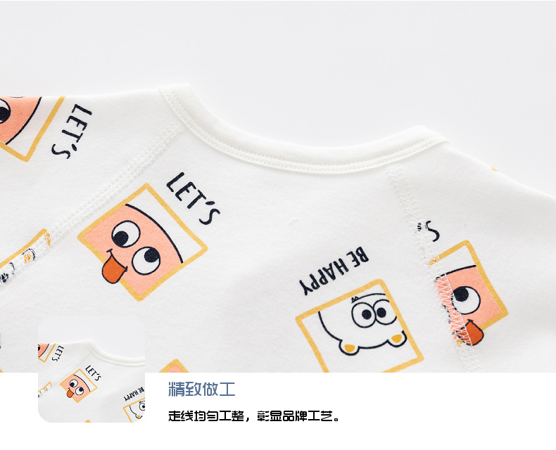 新生连体衣婴儿无骨哈衣秋冬纯棉初生和尚服爬服魔术贴宝宝衣服详情25