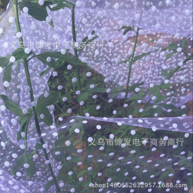 Medium-hard diamond-shaped white dot flocking black dot American mesh fabric, DIY puffy skirt, tulle and headwear, polka dot fabric pic 24