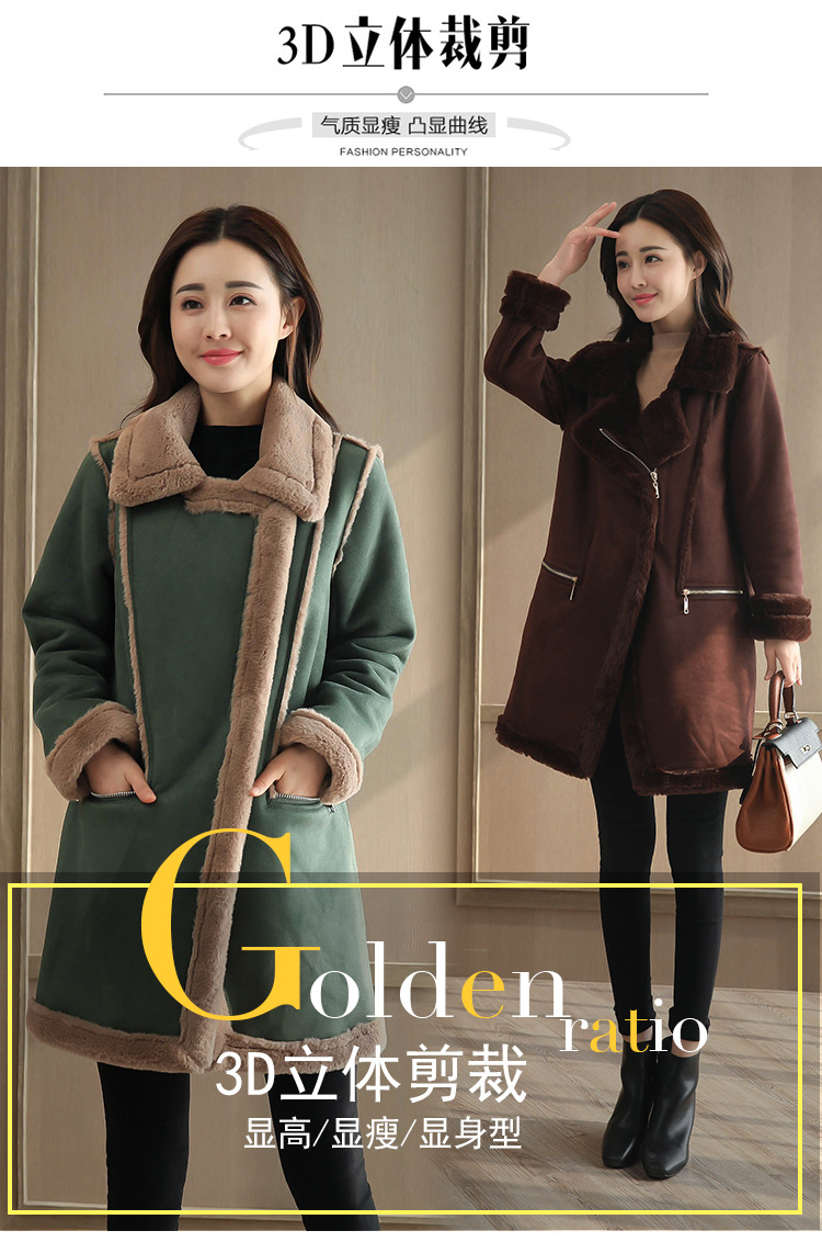New mid-length cotton-padded jackets for women in winter, with thickened cotton-padded clothes made of deerskin, lambskin and fleece pic 2