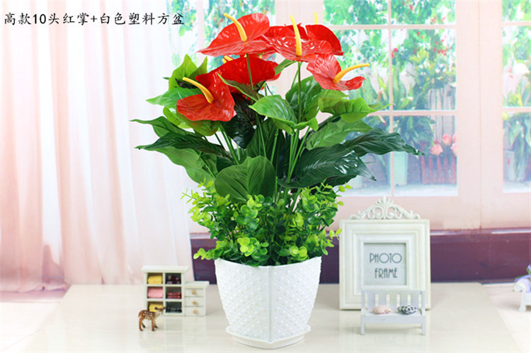 批发绿植红掌假花客厅装饰绿色植物落地塑料假花摆设盆栽绢花盆景详情17