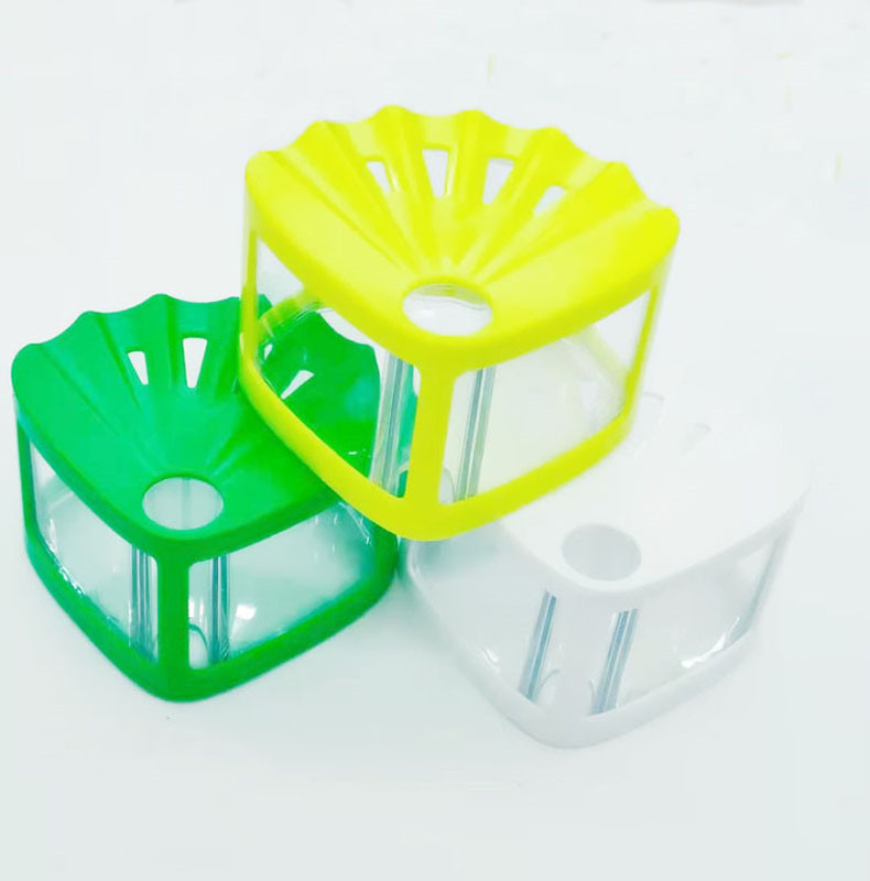 Creative fan-shaped betta fish box, dual-purpose for stacking and rotating, new plastic fish tank, pet ornamental and decorative home pic 1