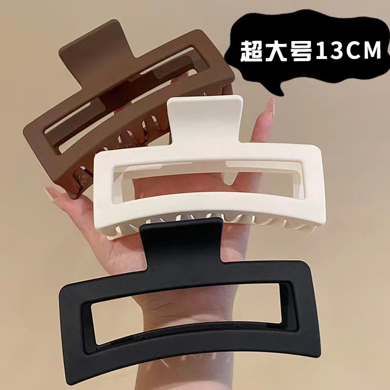 夏季超大号抓夹女糖果色13cm方形发夹后脑勺发量多鲨鱼夹头饰批发详情1