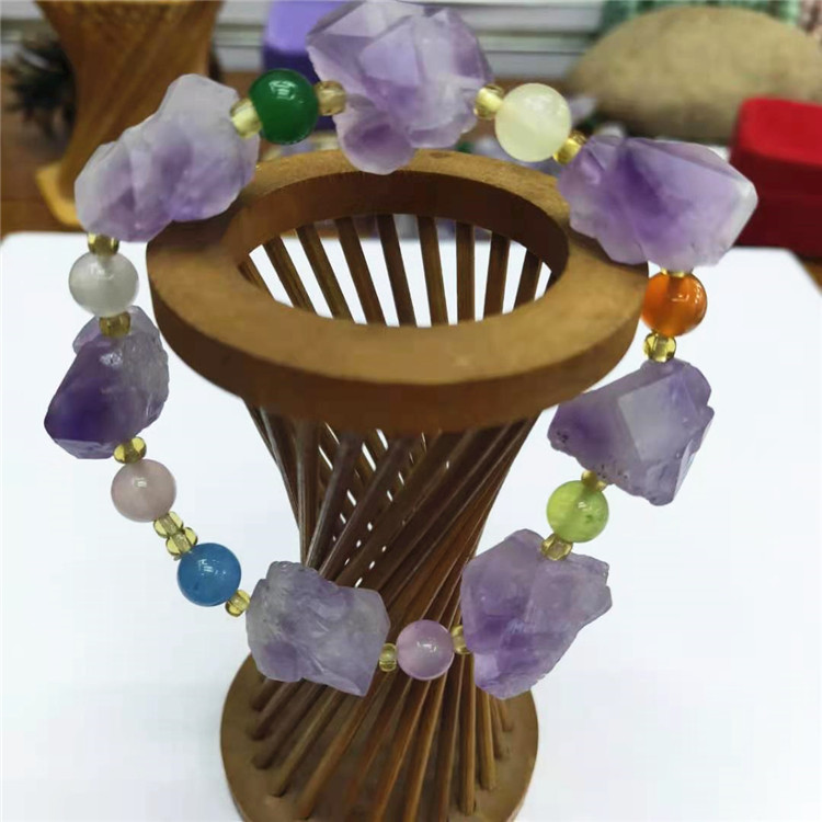 Wholesale natural amethyst bracelets, raw amethyst energy bracelets, direct sales from the manufacturer pic 6