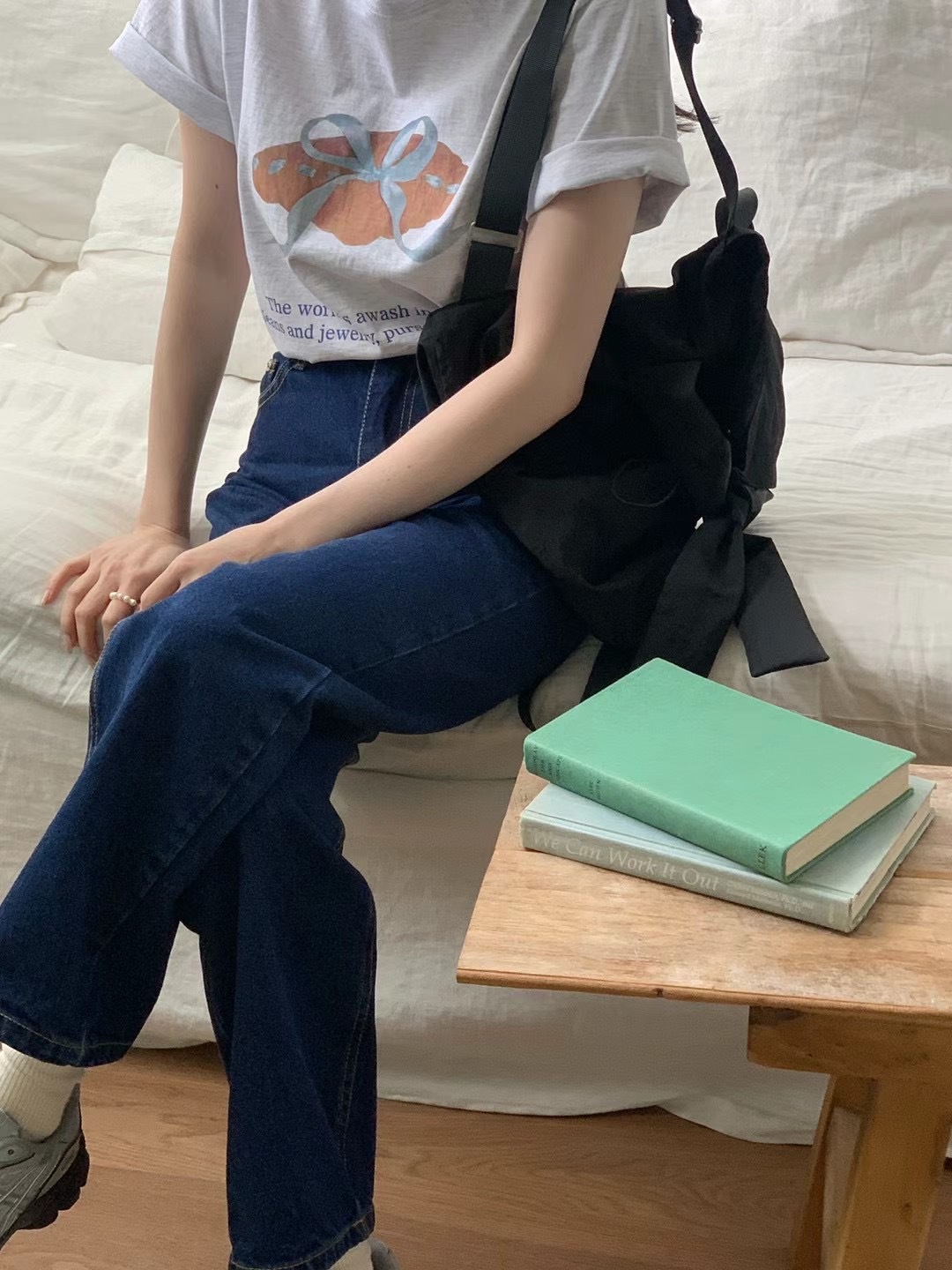 现货 高品质宽松T恤女春夏上衣正肩纯棉短袖夏季设计感韩系打底衫详情21