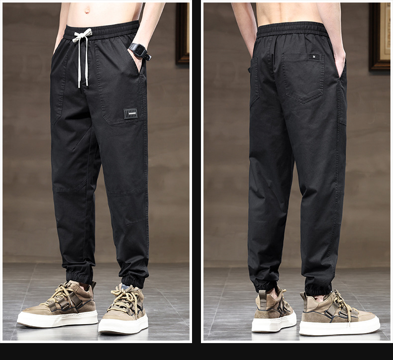 2024时尚薄款工装裤男多兜束脚长裤潮牌宽松百搭男生哈伦裤子男生详情13