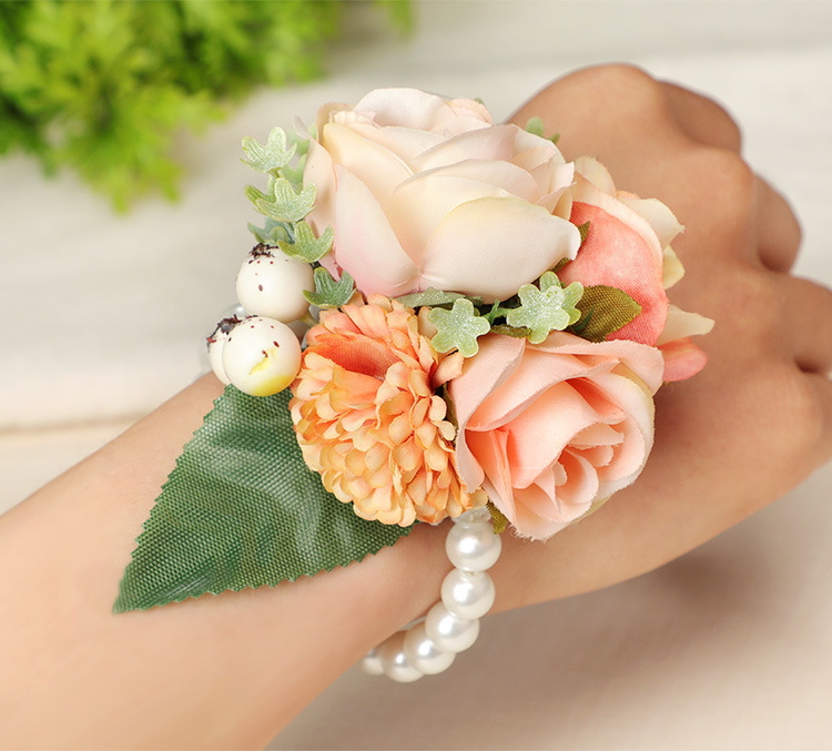 Wedding products: Super fairy-like Korean-style bride wrist flowers, bridesmaid sister groups, simulated flower wristbands, wholesale wedding supplies pic 14