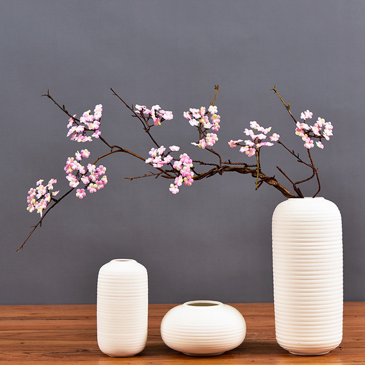 Zen-themed faux cherry blossom vine branches for home decoration, realistic small floral dry branches, tea room artificial flower ornaments, and simple flower arrangements pic 1