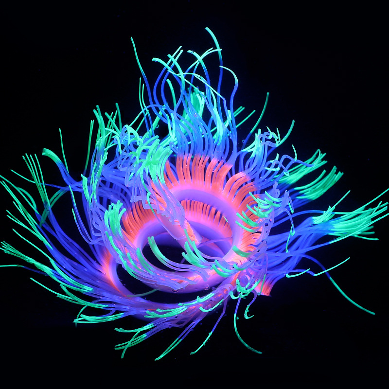 Aquarium fish tank landscape decoration silicone artificial plant soft coral landscape sea anemone 100cm long pic 7