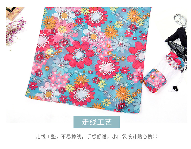 Customized wholesale of creative polyester Oxford fabric printed handbags, gift bags, portable folding shopping bags pic 13