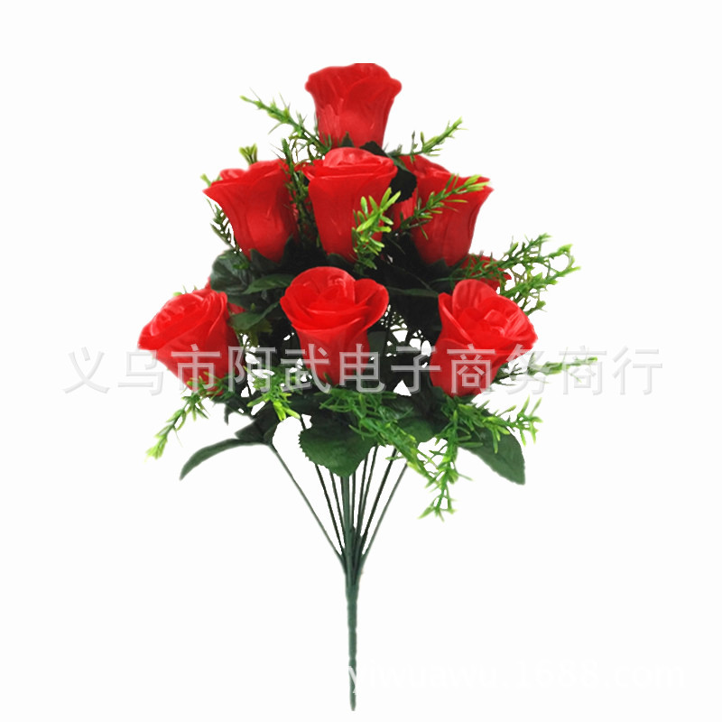 Factory direct sales of 10 artificial rose bud indoor and outdoor decorative floral arrangements pic 10