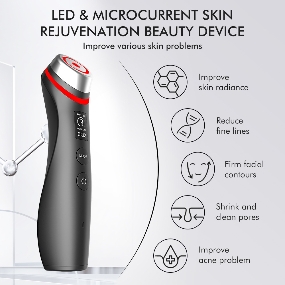 Cross-border new product: 5-color light introduction ems micro-current vibration massage device, Red and Blue Light Water Light Pore Beauty device pic 4