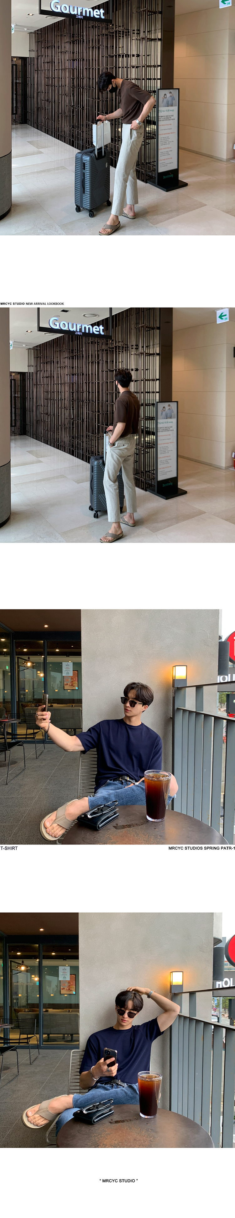 MYQ短袖T恤男士夏季宽松韩版潮流高级感纯棉百搭五分袖纯色体恤详情10