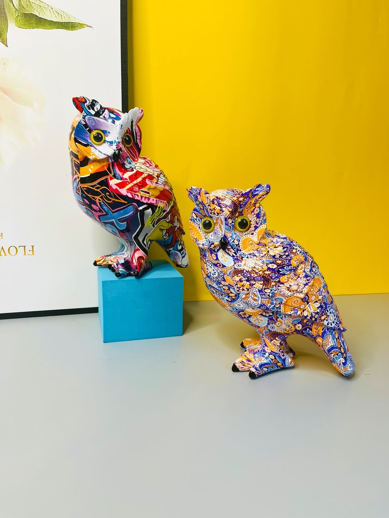 猫头鹰摆件庭院客厅家居电视柜酒柜桌面装饰树脂工艺品家居装饰品详情38