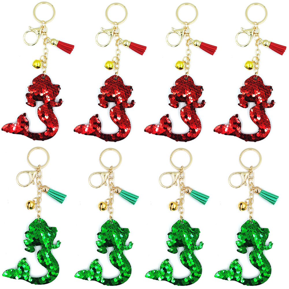 Cross-border anti-gloss mermaid three-piece set, keychain, sequined bag, car small pendant, hanging decoration, accessories and auxiliary materials pic 6
