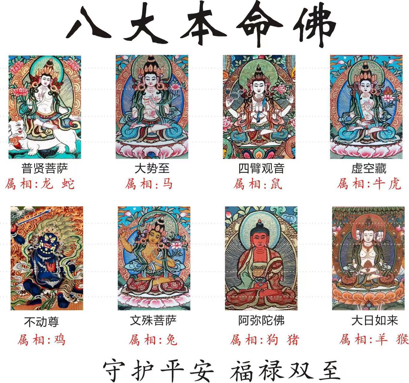 长方时光宝石扎基拉姆六字真言九尾狐唐卡五路财神八大守护项链详情4