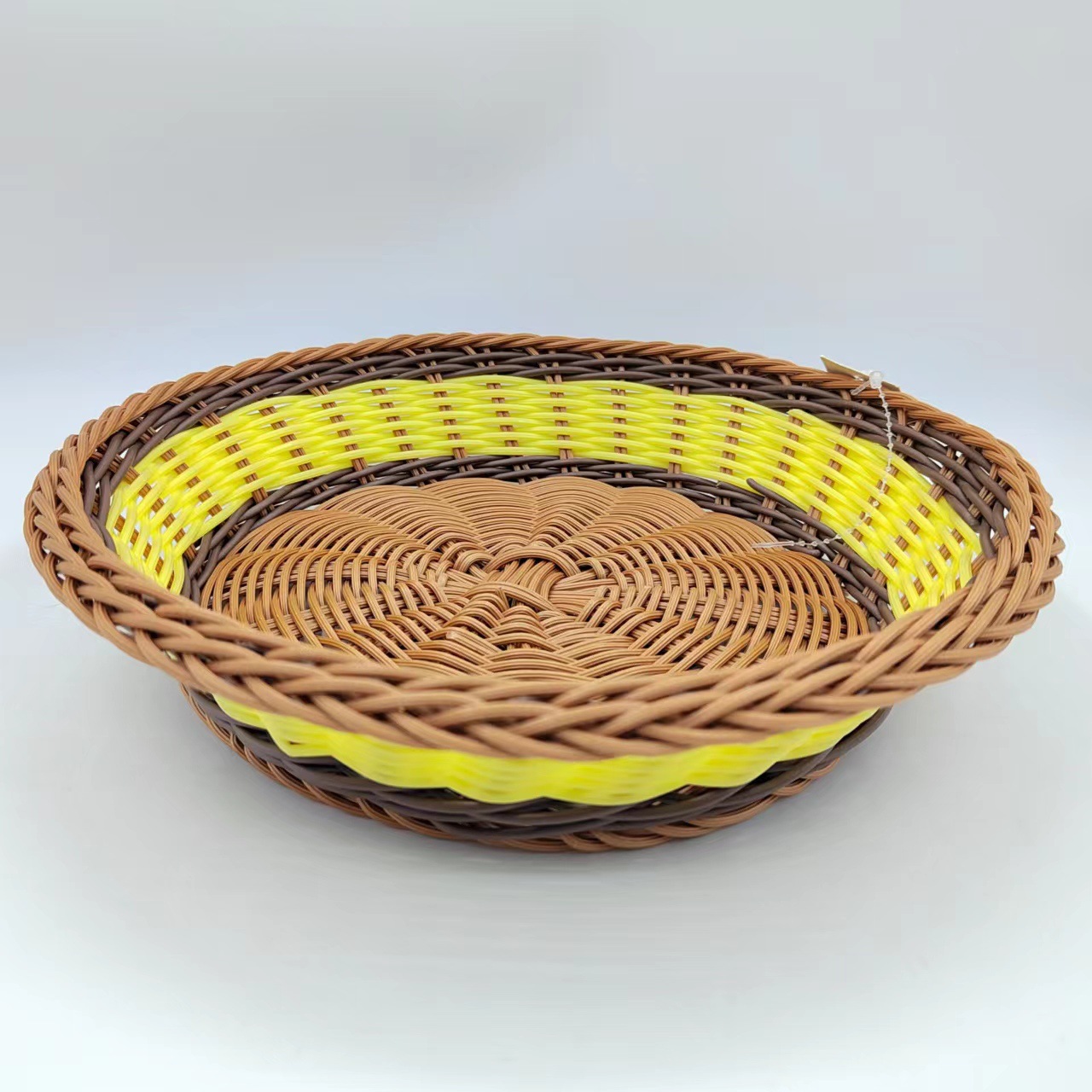 Hongsheng simulation process circular storage wicker basket dust-proof storage basket pic 1