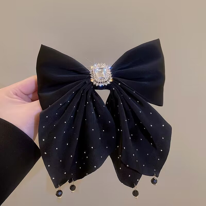 Korean large-sized bow hair clip for women's autumn, high-end look at the back of the head in a ponytail spring clip, 2023 new style, high-end pic 6