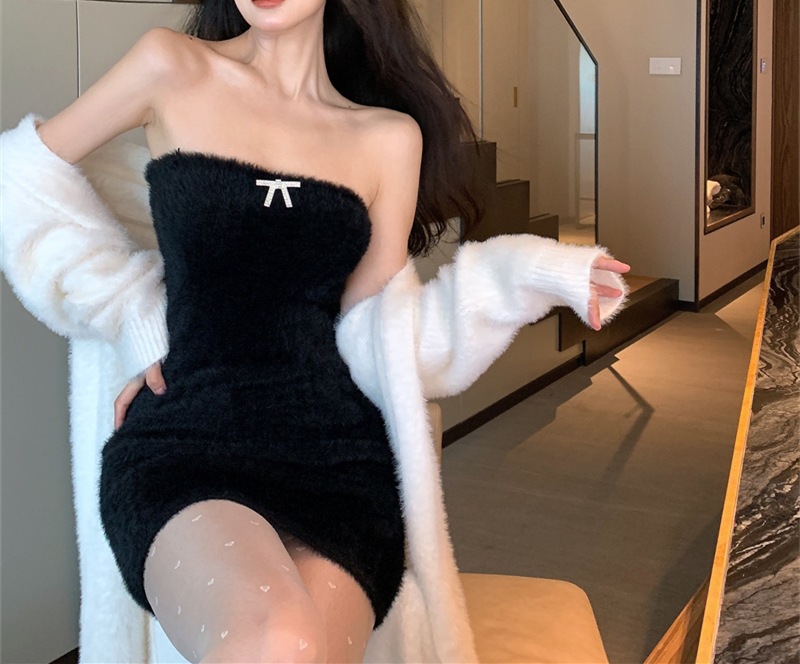 2023 Spring and Autumn laid-back and loose, knee-length, thickened, pure imitation mink fleece knitted sweater cardigan for women pic 28