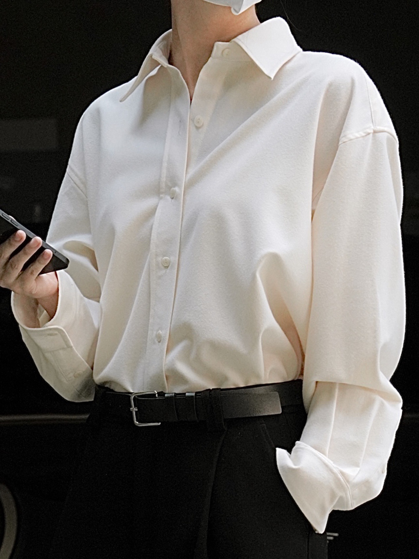 Early spring new Korean-style simple commuting brushed lapel shirt, loose and slimming, H-shaped thickened layering top for women pic 27