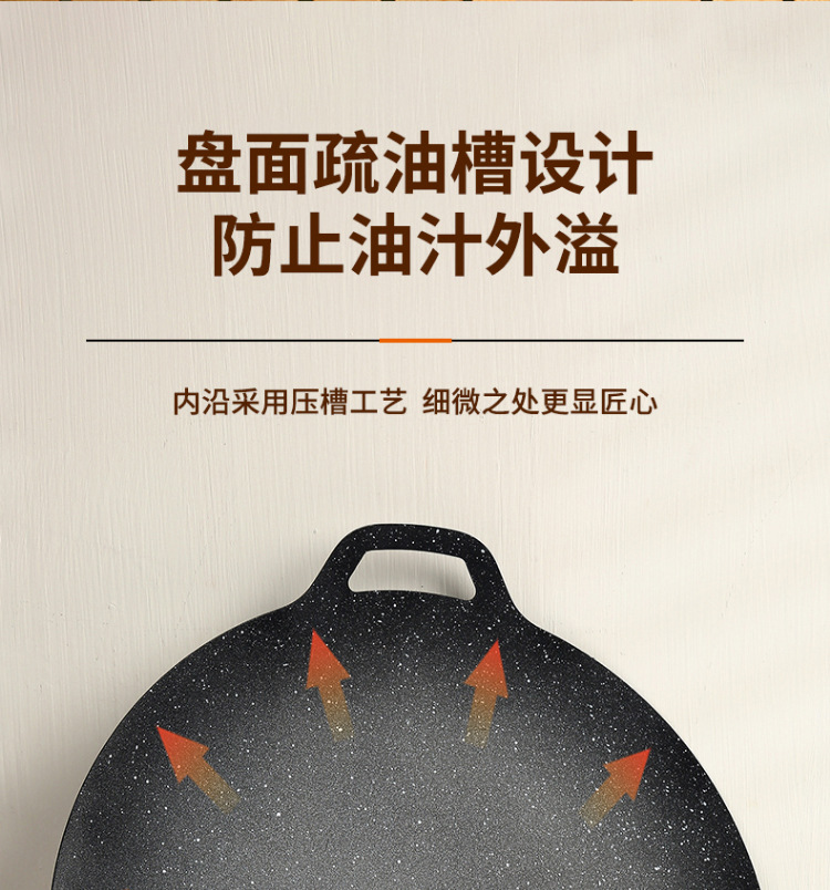 韩式户外烤盘家用麦饭石电磁炉烤肉盘商用不粘锅卡式炉铁板烧烤盘详情16