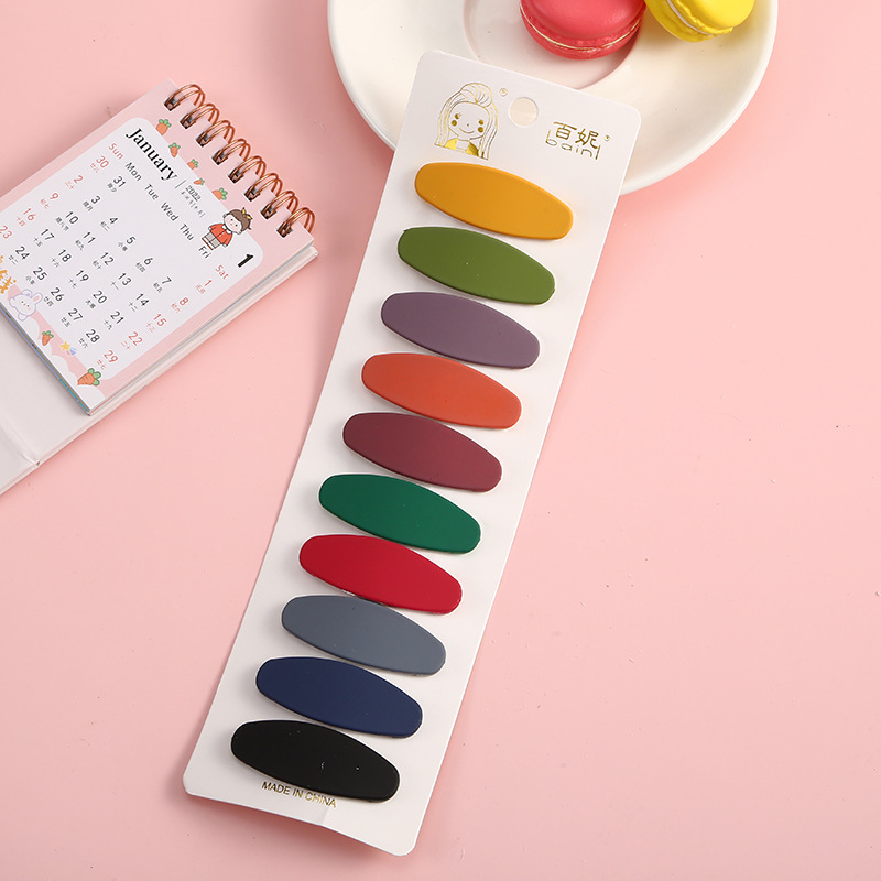 跨境亚马逊 磨砂椭圆夹弧形夹 发夹发饰 DIY头饰多样bb夹配件批发详情7