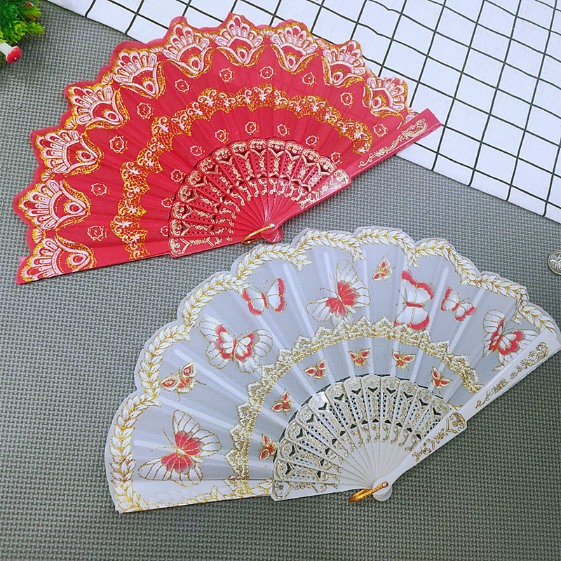 Factory direct supply of new rainbow fans, flat fabric fans, and colorful folding fans, available in one-yuan and two-yuan supplies pic 4