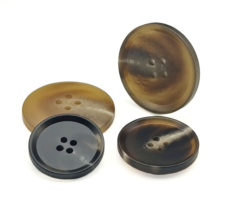 现货批发树脂纽扣西装衣服大衣扣咖色花纹扣子仿牛角扣裤扣白花扣详情20