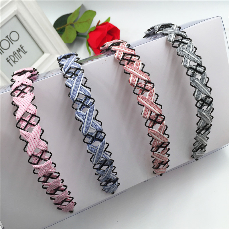 Korean style simple and versatile hair bands, steel wire wrapped fabric headbands, headbands, front press hair clips, night market 2-yuan store accessories supply pic 8