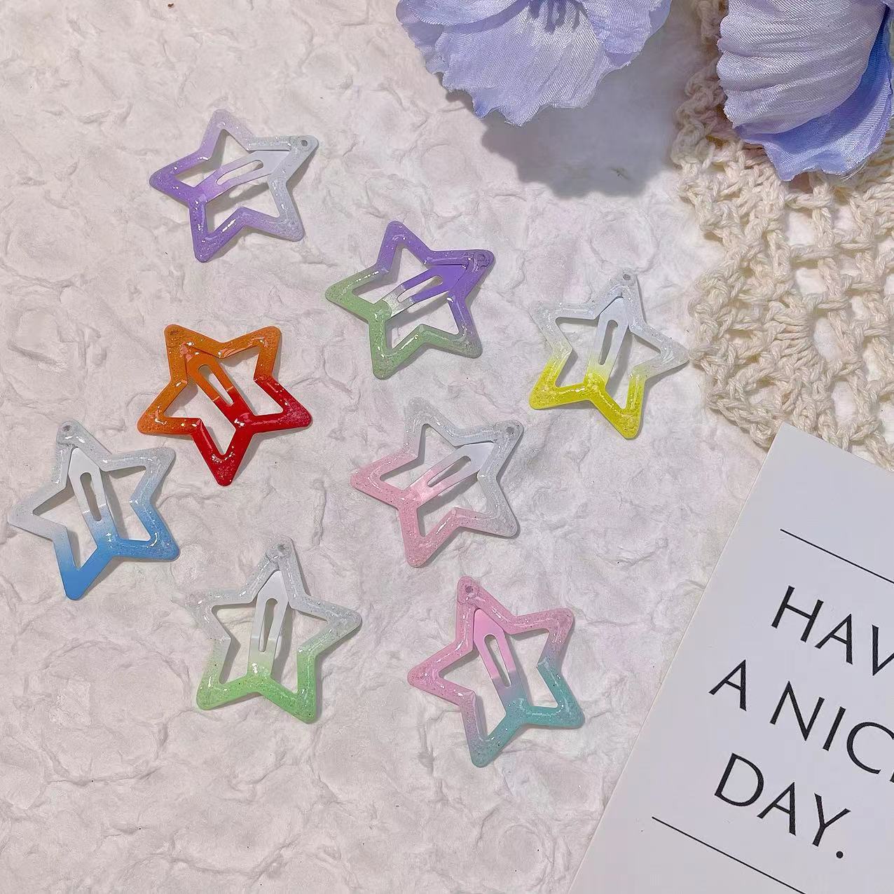 星星发夹y2k多巴胺卡子女儿童配饰头饰bb刘海夹五角星鸭嘴夹批发详情19