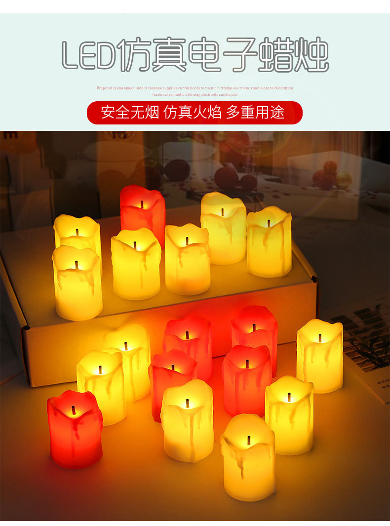 Cross-border exclusive black core tearful led electronic candle lamp for bedroom creative birthday, wedding, Halloween party decoration pic 2