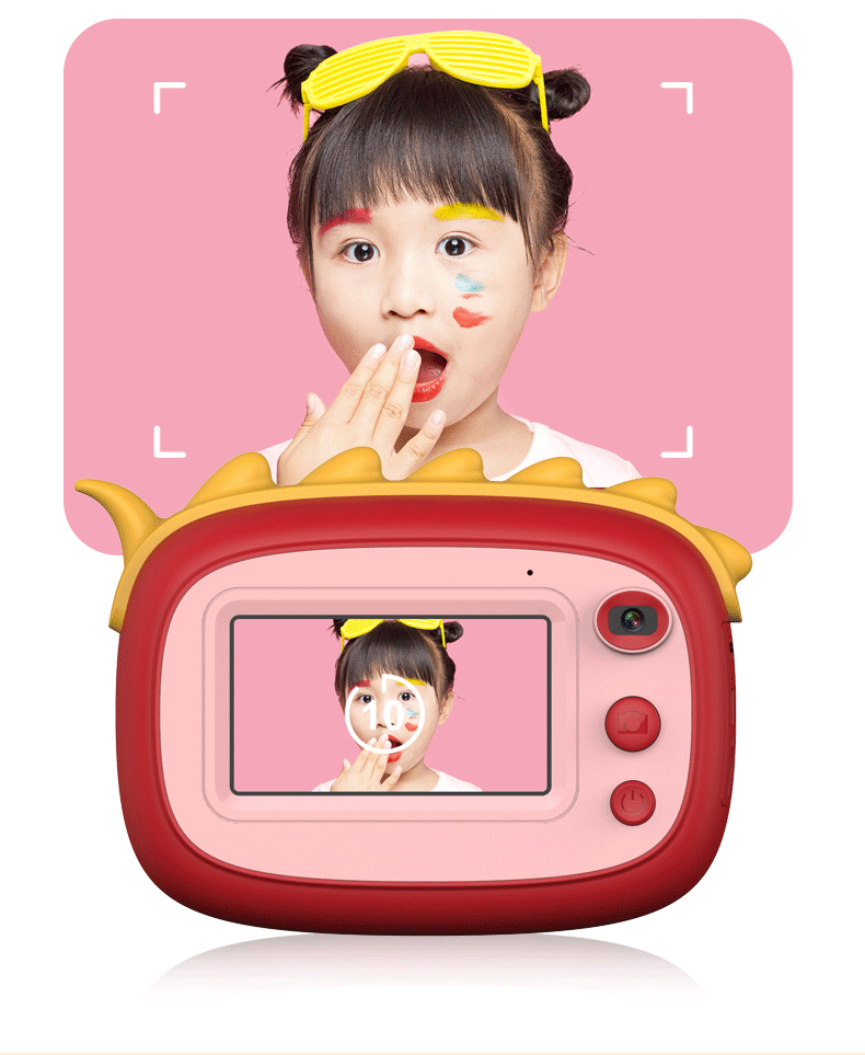 A6数码小单反触摸拍立得2800W卡通儿童相机玩具mini相机详情13