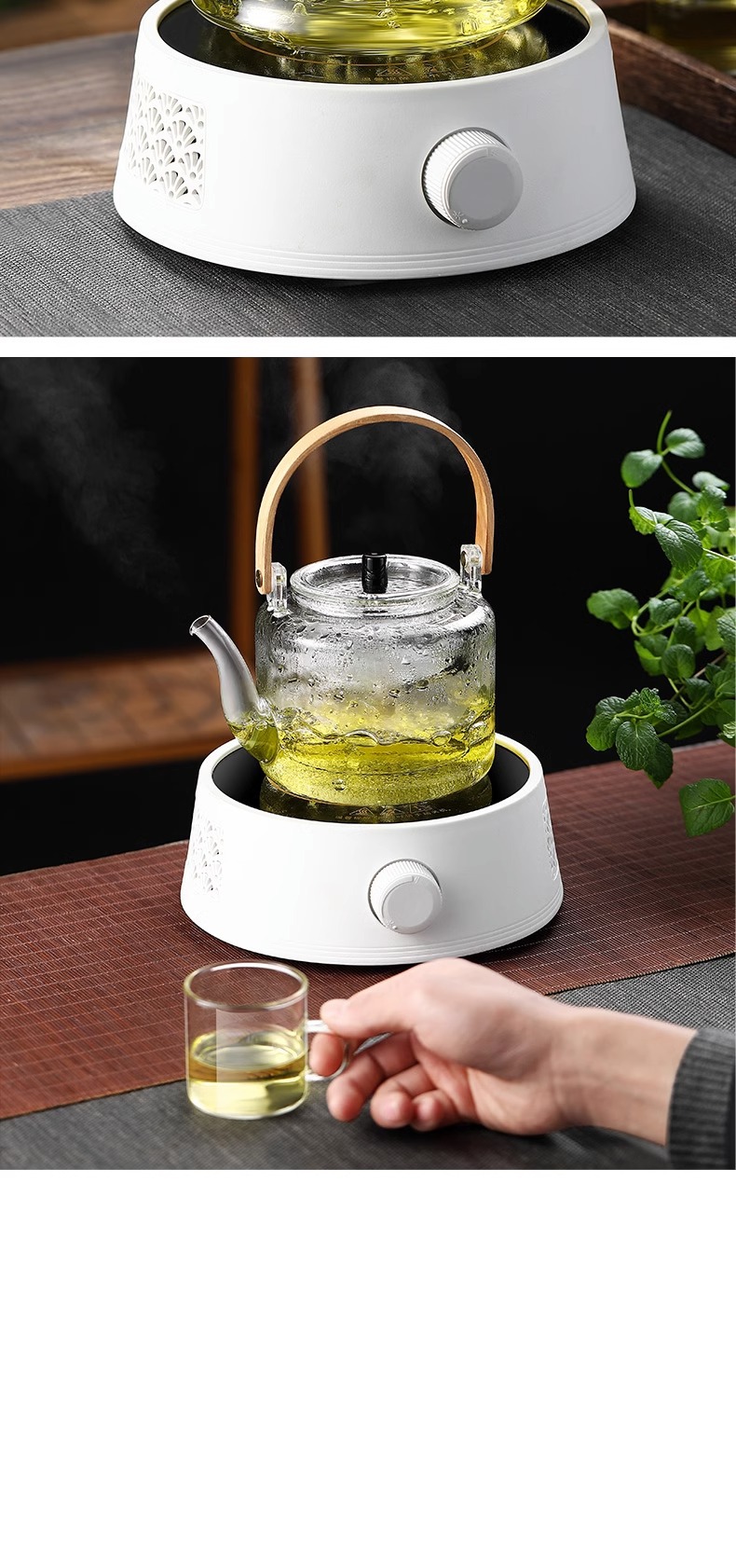 heisou茶具套装大容量煮茶壶 玻璃煮茶器电陶炉 耐高温泡茶壶茶炉详情11