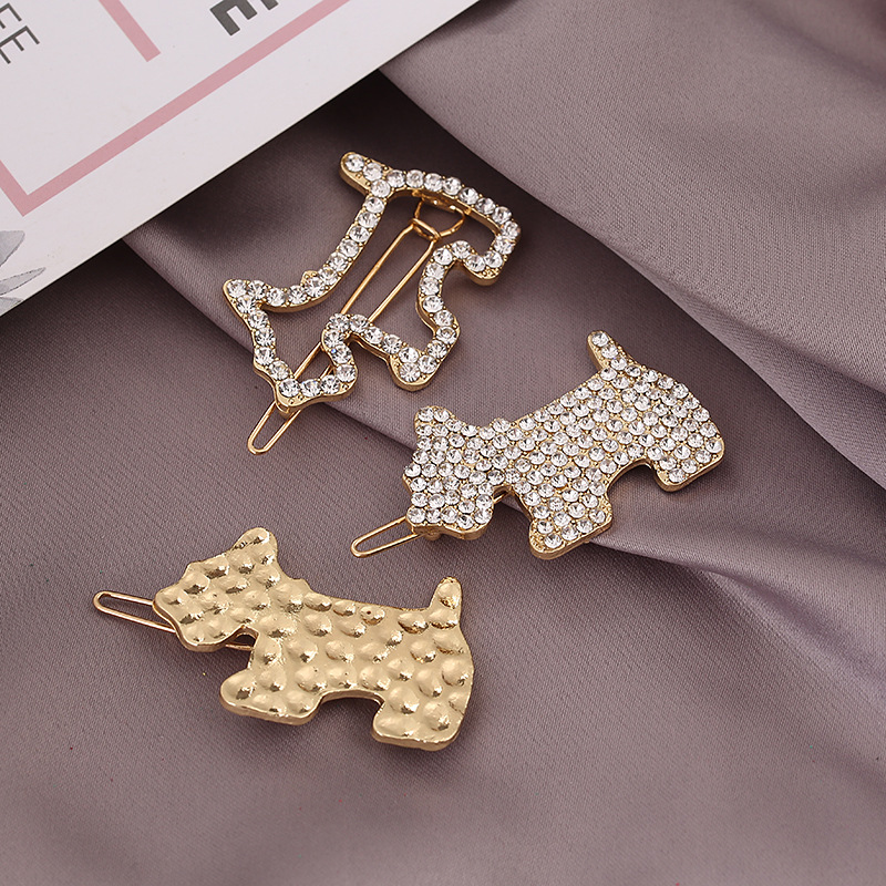 Versión coreana simple strass full diamond lujoso cara nubuck clip de rana clip de pelo adorno de pelo tocados venta directa de fábrica de perros de corea pic 1