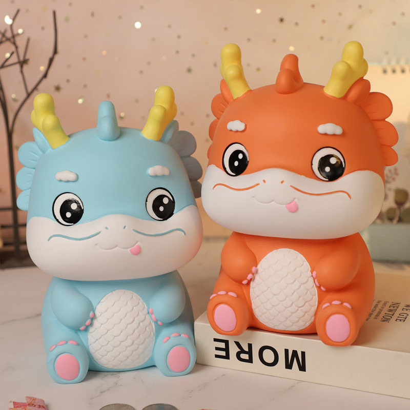 卡通龙年存钱罐搪胶防摔桌面摆件玩偶礼品礼物详情3