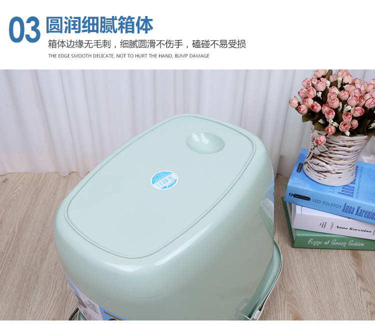 拖地桶家用加厚塑料拖把拖布桶地拖桶旋转拖把带轮单桶手动脱水桶详情6