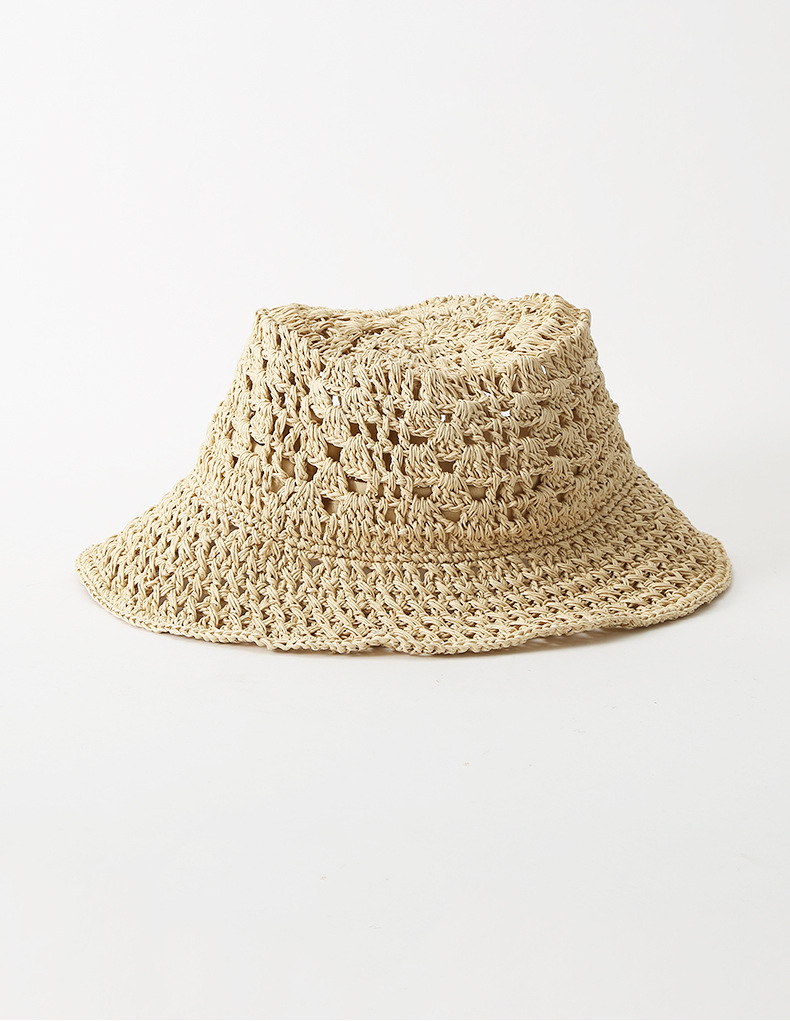 Summer beach hat for women wearing straw hats, Japanese fashion, trendy paper hat, casual monofilament, perforated, breathable and versatile woven straw hat pic 16