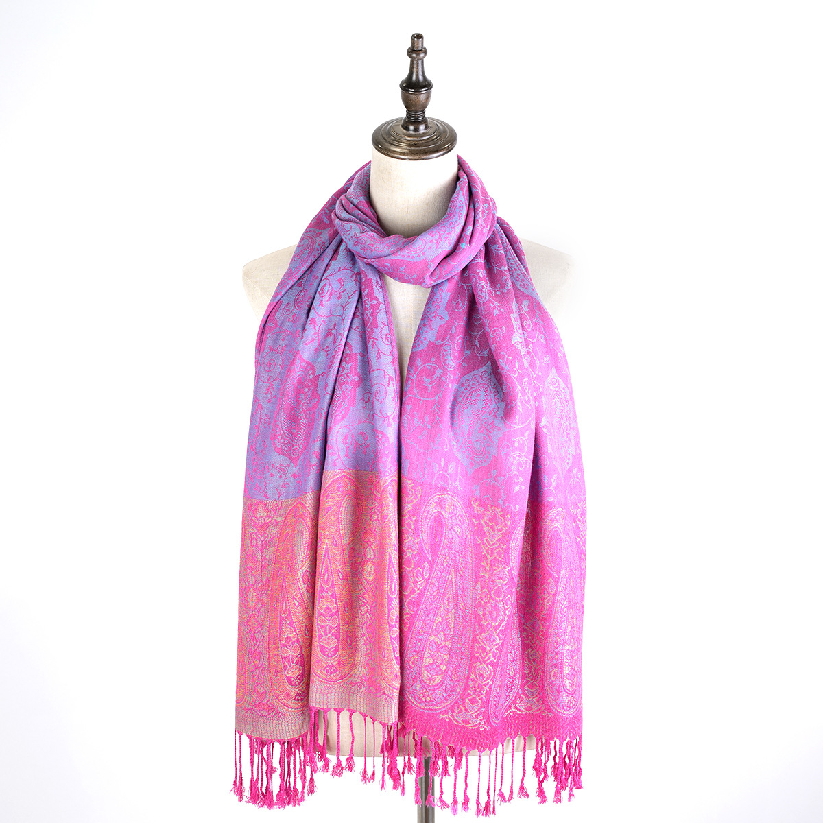 拍照首选 新款时尚四季百搭提花流苏围巾长巾批发 厂家直销详情6