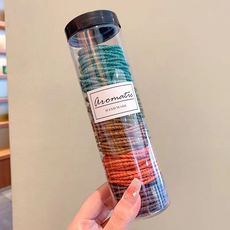 Black high-elasticity and durable rubber band female Korean-style simple and elegant hair tie, headband, high ponytail leather case and hair accessory pic 9