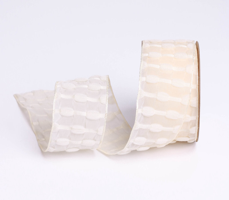 Korean-style plush bean chiffon ribbon DIY bow tie hair accessory bow tie hat gift flower packaging bean dot woven ribbon pic 13