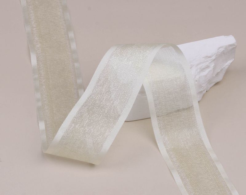 Double-layer thick-edged solid color glossy snow gauze ribbon bow hair accessory clothing Wedding cake gift box packaging sheer gauze ribbon pic 10