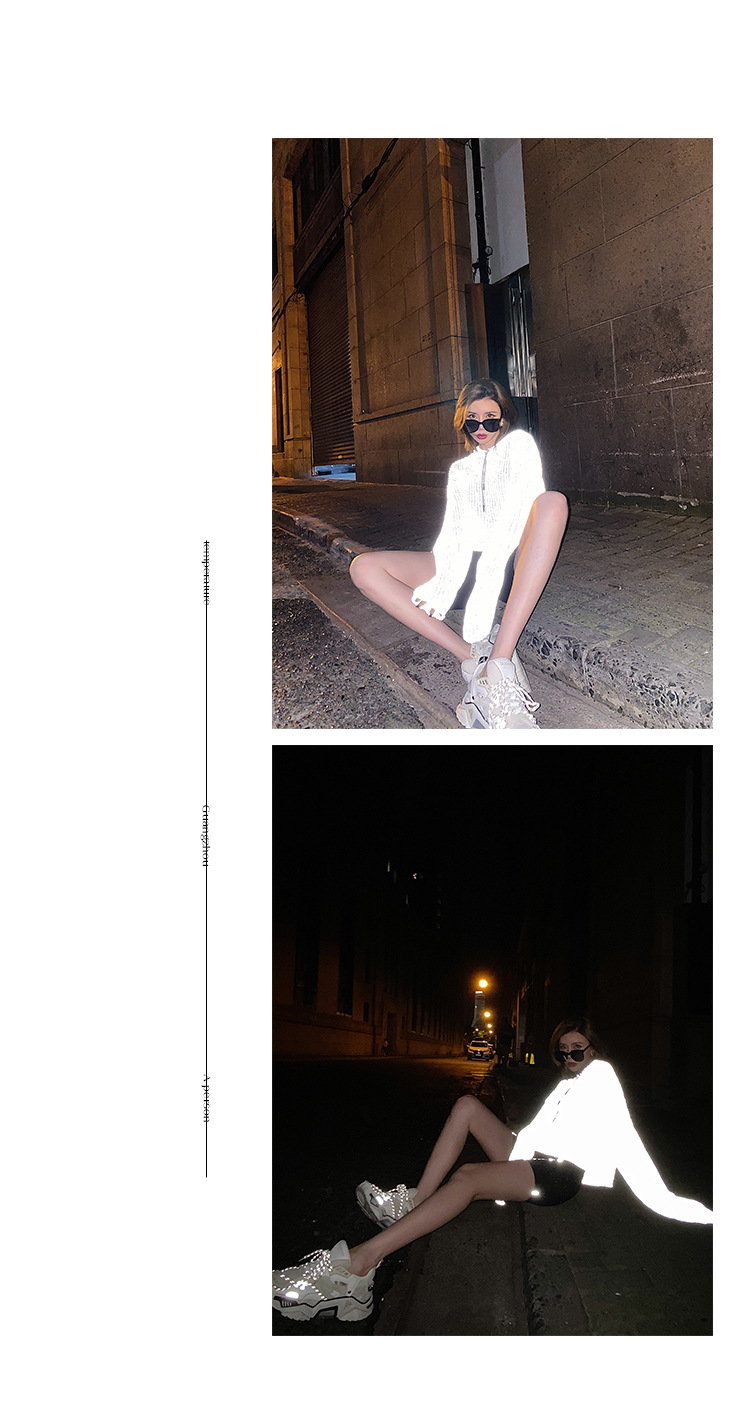 李婉君宽松连帽镂空针织衫女2020夏季薄款星辰反光蹦迪上衣长袖衫详情38