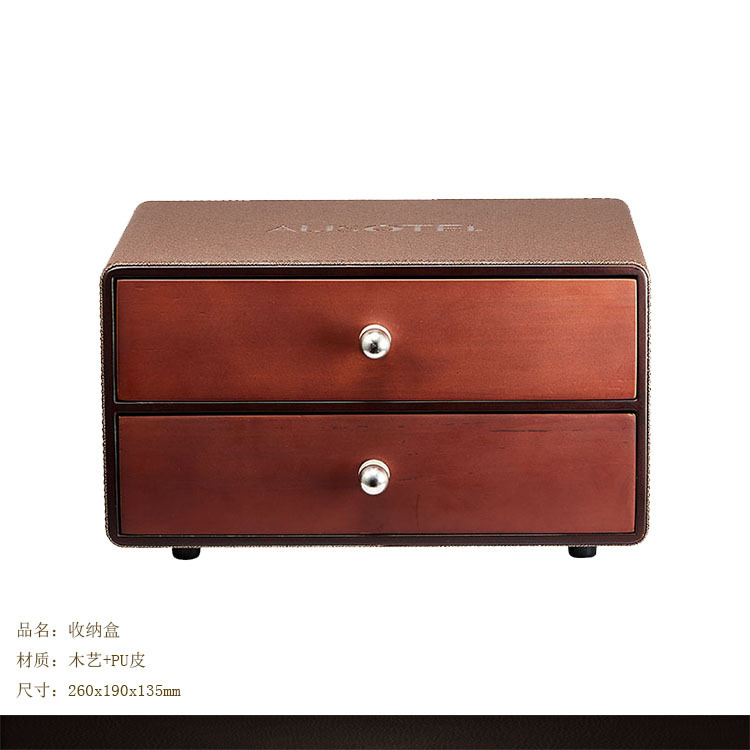 Factory direct sales of high-end leather hotel room tissue boxes, supplies boxes, tea compartments, trays, notepads and storage boxes pic 5
