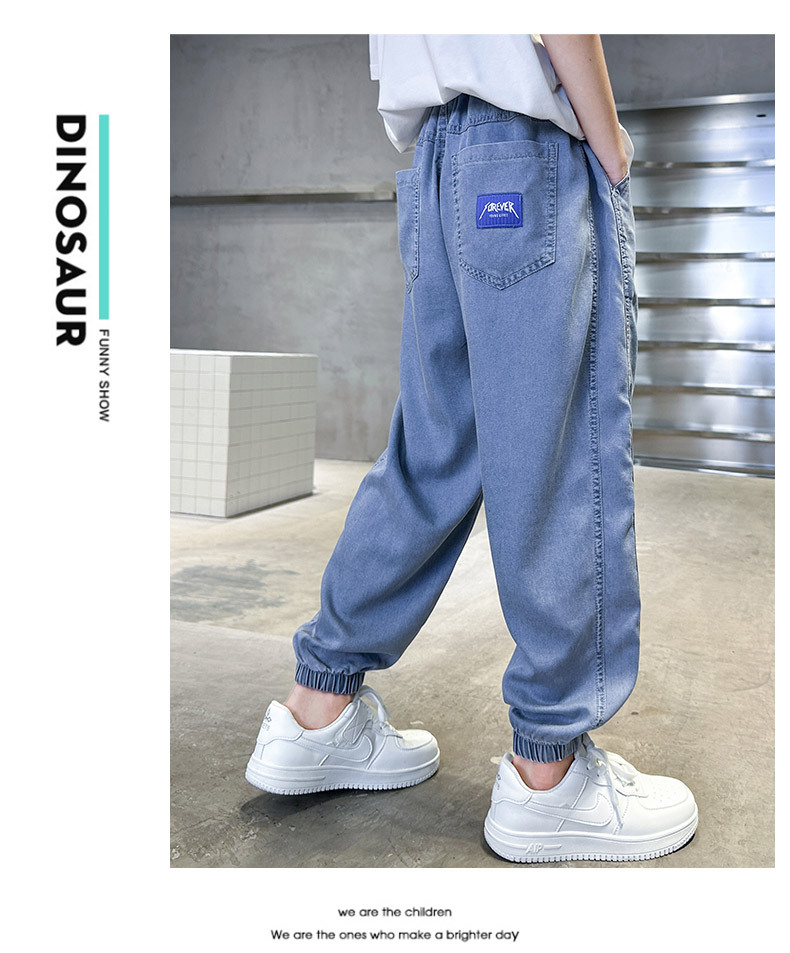 男童夏季裤子薄款天丝牛仔裤2023夏季新款男孩冰丝防蚊裤轻薄透气详情13