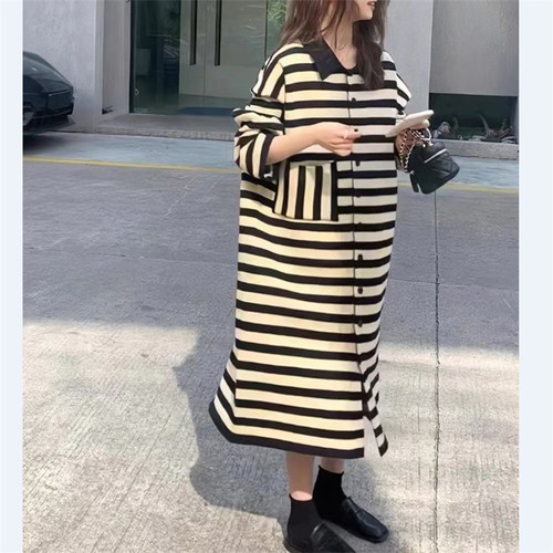 秋冬鱼尾针织连衣裙女过膝中长款打底内搭修身冬季配大衣的毛衣裙详情6