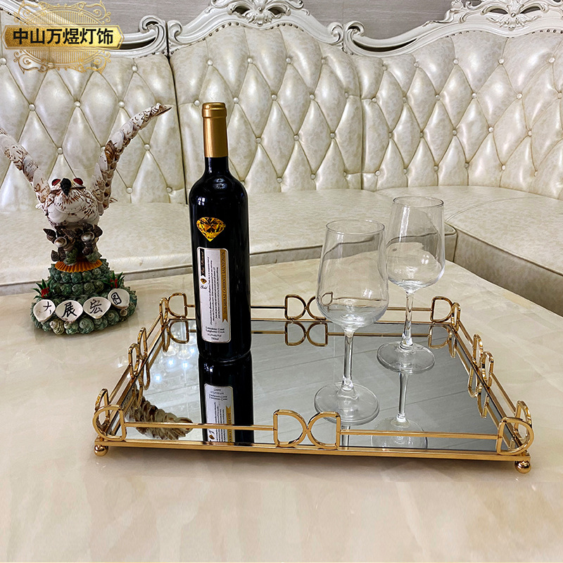 跨境家用零食糖果托盘穆斯林节日用品餐盘铁艺长方盘果盘家居装饰详情9