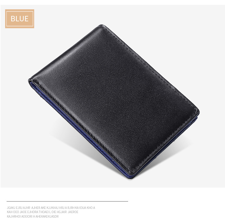 Transfronterizo nuevo estilo europeo y americano de moda para hombres billetera de cuero anti-rfid robo cepillo estilo corto clip de dinero estadounidense mano empuje posición de tarjeta clip de dinero pic 17