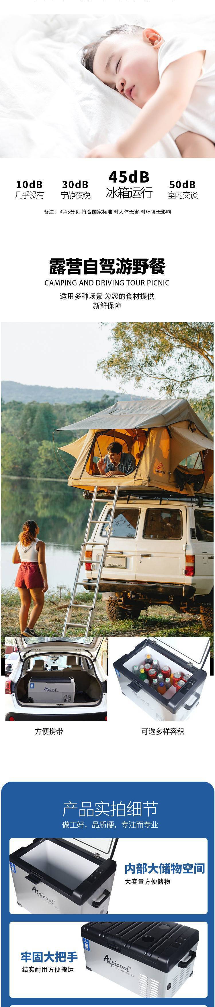 冰虎车载冰箱12v24v220V通用小轿车货车小冰柜家用迷你小冰箱小型详情4