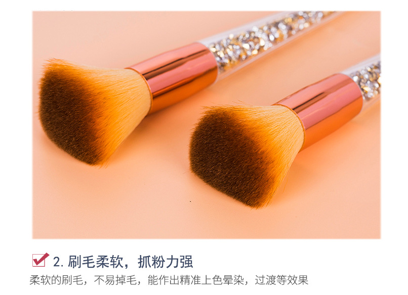 Fine flash acrylic brush handle, single makeup brush, diamond loose powder brush, blush brush, portable and portable beauty tools in stock pic 5