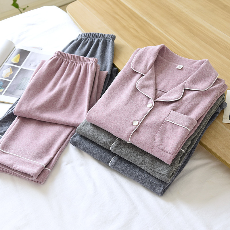 Colorful German fleece warm pajamas for women, long sleeves and long pants with fleece for autumn and winter, home wear sets for men, thermal thermal long Johns and long pants pic 2